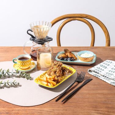 Набір тарілок Selamica Servierplatte, 6 шт. Прямокутні тарілки для закусок, десертів, суші, фруктів, 18 × 10.5 см, різні кольори