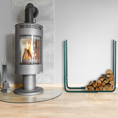 Relaxdays Dark Green Steel Firewood Rack