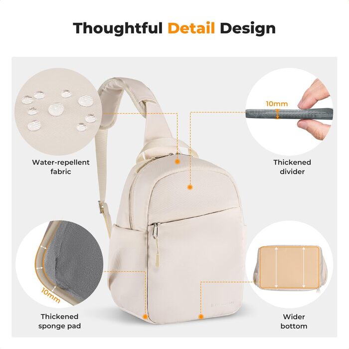 Сумка для камери K&F CONCEPT: зручна та водонепроникна сумка-рюкзак для DSLR/SLR камер, 5 літрів, білий колір