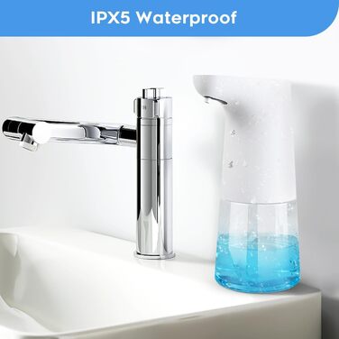 Automatic Foam Soap Dispenser: LAOPAO Soap Dispenser Set IPX5 Waterproof, USB-C Rechargeable with Sensor Infrared Motion Sensor for Kitchen & Bathroom White