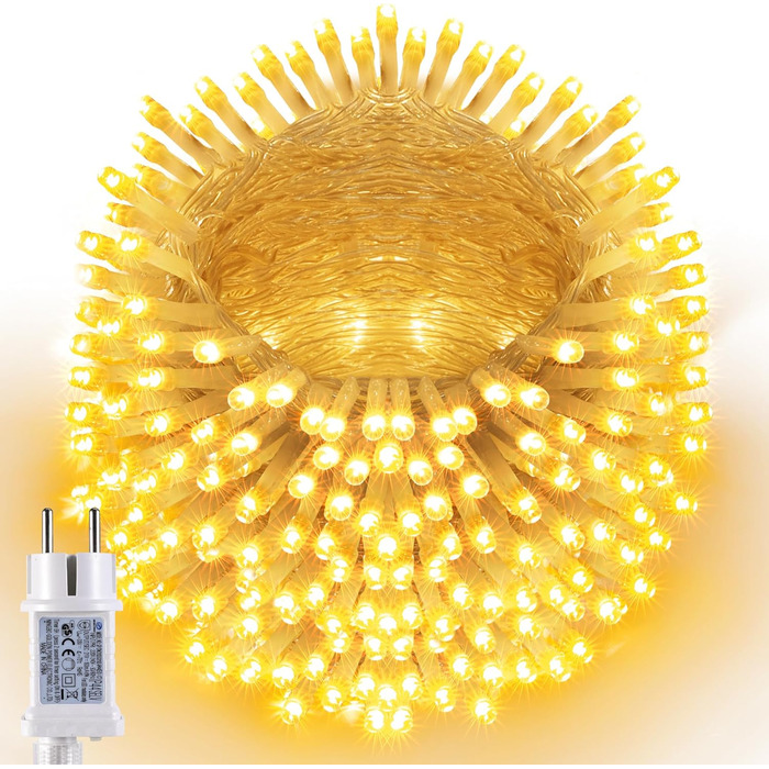 Льонокомірка LED 200 шт., 20 м, на батарейках з таймером, 8 режимів, вологостійка, тепле біле світло, для декору саду, вечірки, весілля, внутрішнього та зовнішнього використання, прозорий кабель