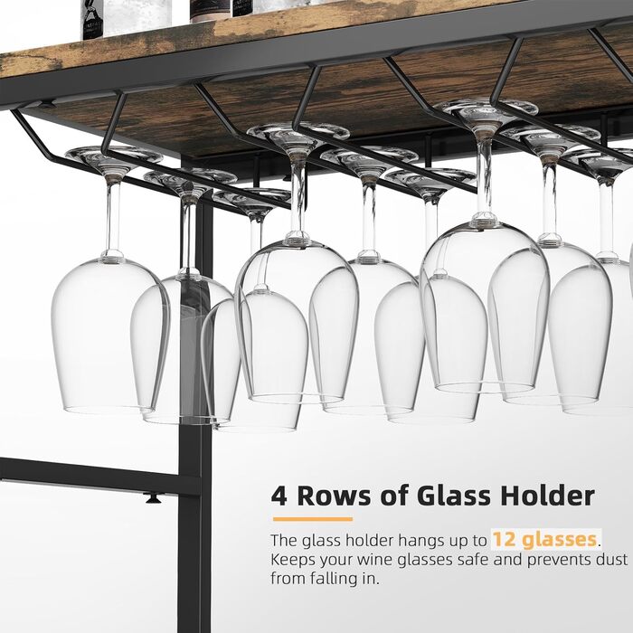 Стильна вітрина для вина Urban Deco: металева підставка з дерев'яною полицею, 59 x 30 x 89 см (25 пляшок)