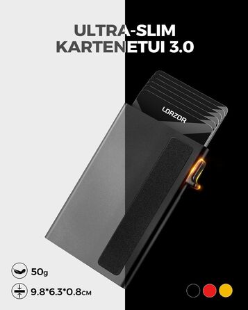 Чоловіче картхолдер LORZOR з магнітною застібкою: slim wallet з відділенням для монет, RFID захистом, вміщує 10 карт, коричневий