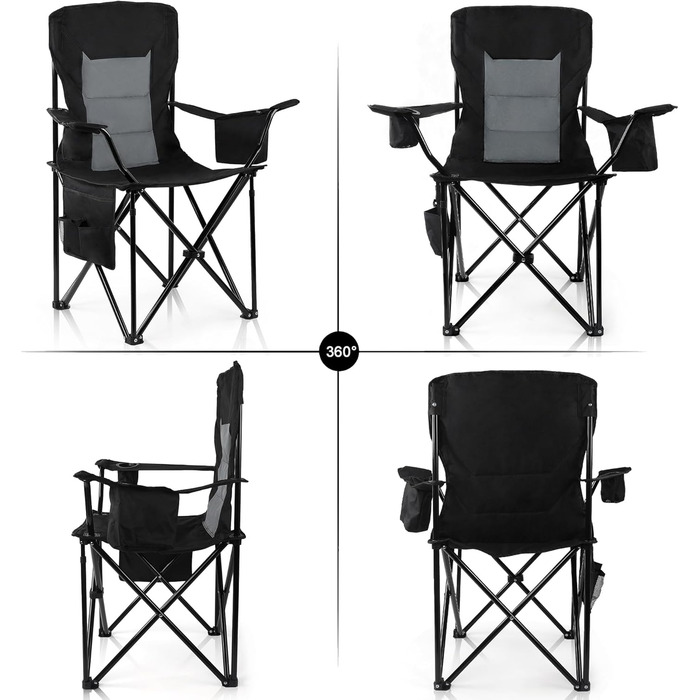 Складний туристичний стілець Caliyo: зручний, міцний, для кемпінгу, відпочинку на природі та дому. Витримує до 120 кг. Різні кольори.