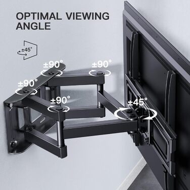 PERLESMITH Adjustable Tilt & Swivel TV Wall Mount for 26-70 inch Flat & Curved TVs/Monitors (up to 45kg, VESA 400x400mm)