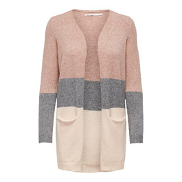 Жіночий кардиган ONLQUEEN Strickjacke Misty Rose/Stripes, S - Теплий трикотажний жакет