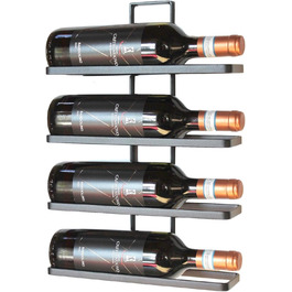 DanDiBo Wine Rack Metal Black Wall Mount 4-Wine Expandable Bottle Stand Bottle Shelf Bottle Holder Wall (4 Bottles / 1 pc)