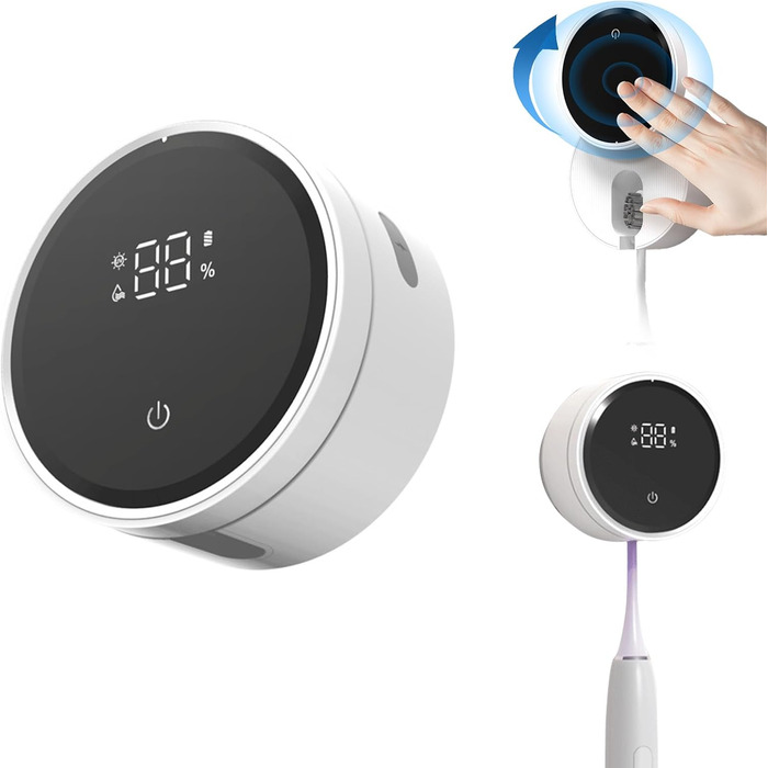 Roadtime Electric UV Toothbrush Holder with Drying, No Drilling, Automatic Sensor Brush Holder, Toothbrush Disinfectant, Portable Toothbrush and Razor Sterilizer