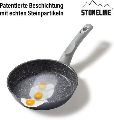 Сковорода STONELINE Gourmundo 18 см з антипригарним покриттям та кам'яними частинками, для всіх типів плит (індукція), без олії