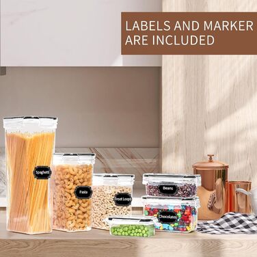 36 пластикових контейнерів Skroam з кришкою - контейнери для зберігання з кришкою, BPA-free, для крупи, борошна, цукру, макаронів та організації кухні