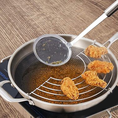 Набір з 3 шт. кельїв для зняття піни з нержавіючої сталі, високоякісні, фільтрувальні ложки, сито з дрібною сіткою, набір для кухні, 3 розміри, для зняття жиру та піни