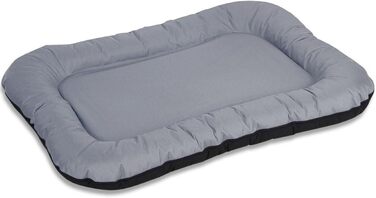 Knuffelwuff Dog Bed Lucky Indoor and Outdoor Dog Cushion Dog Sofa Dog Basket, Size L (Grey, L 90 x W 75 x H 12 cm)