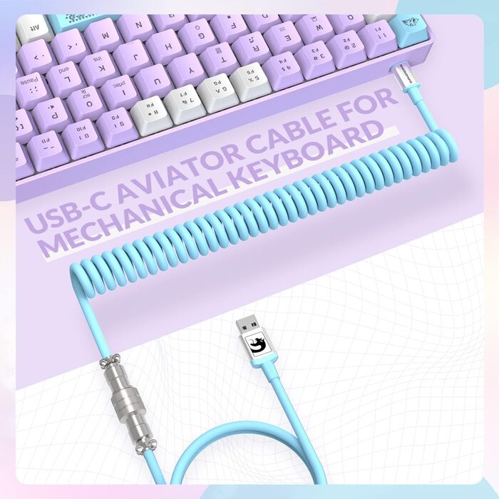 YINDIAO T8 Комплект ігрової клавіатури та миші RGB 60% + USB-C кабель, Механічна клавіатура 68 клавіш TKL, Миша з дизайном стільової клітки, до 6400DPI, для PC PS5 - Сірий (Блакитні перемикачі)