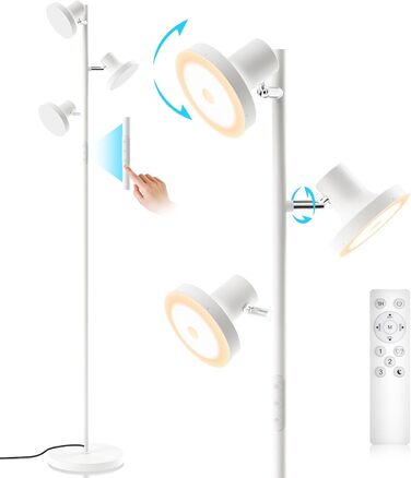 Стельовий світильник SIBRILLE з LED, 36W, димування, 2500LM, пульт ДУ та сенсорне управління, 2700K-6500K, 3-х світловий, для вітальні, спальні, офісу, готелю