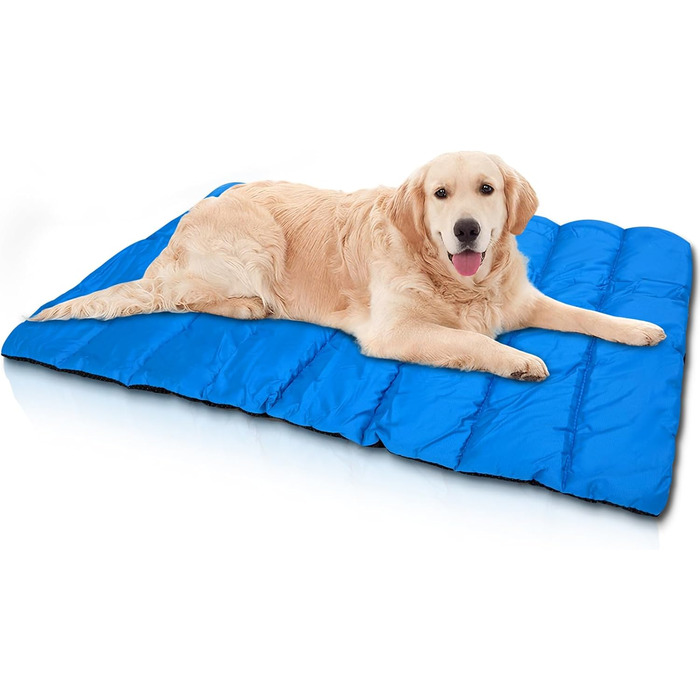 Водонепроникний килимок для собак 110 x 68 см, товстий, м'який, з можливістю прання, для подорожей, кемпінгу, відпочинку на природі (Блакитний)