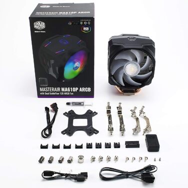 Система охолодження CPU Cooler Master MasterAir MA610P ARGB з двома радіаторами та 6 тепловими трубами