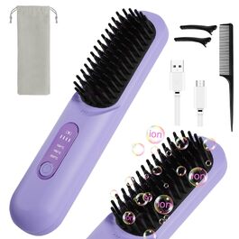 Бездротова випрямляч для волосся LOPHE з LED-дисплеєм, білий (фіолетовий тип-b)