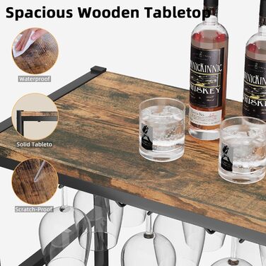 Стильна вітрина для вина Urban Deco: металева підставка з дерев'яною полицею, 59 x 30 x 89 см (25 пляшок)