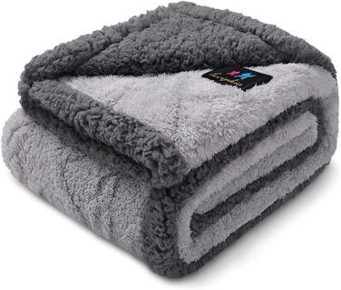 Водонепроникний коврик для собак Luciphia, флісовий, миючий, для собак та котів, захисний для дивану, ліжка, автокрісла, меблів, M (100 x 145 см), світло-сірий