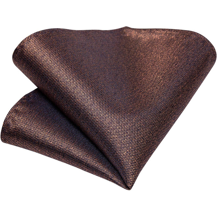 Чоловічий краватковий комплект DiBanGu: краватка та нагрудна хустинка. Шовк, для весілля та офіційних заходів, колір: коричневий