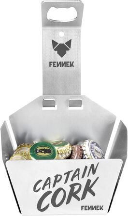 FENNEK Captain Cork | Bottle Opener with Basket | perfect for every outdoor kitchen, bar, workshop, and party cellar | made of stainless steel | Made in Germany