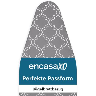 Чохол на прасувальну дошку Encasa XO (125x39 см), термостійкий з підкладкою з повсті 3 мм та шнуровим посиленням, сіра плитка