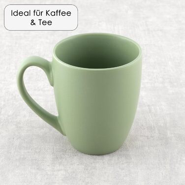Large Coffee Mug Set – Coffee cups made of high-quality and sturdy ceramic, large handles, large mugs (natural colors, set of 6)
