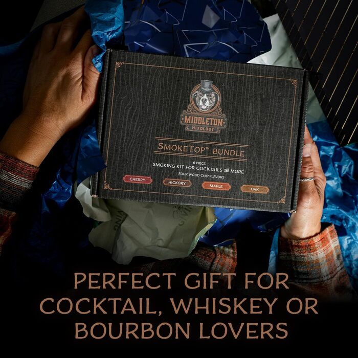 Набір для копчення коктейлів SmokeTop з чіпсами для вишні, гікорі, клена та дуба - для коктейлів, віскі та бурбону