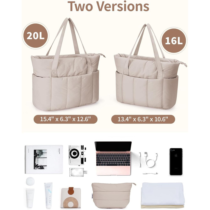 Сумка жіноча Narwey шопер велика, легка для роботи, школи, плеча, сумка для вчительки, Tote Bag з багатьма кишенями (Хакі)