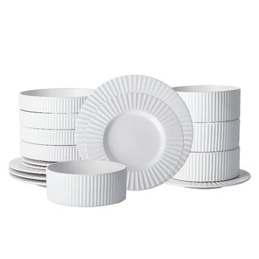 Посуд Christian Siriano Lusso Tafelservice 16 предметів, білий, кераміка для 4 осіб – Opulenter Garten