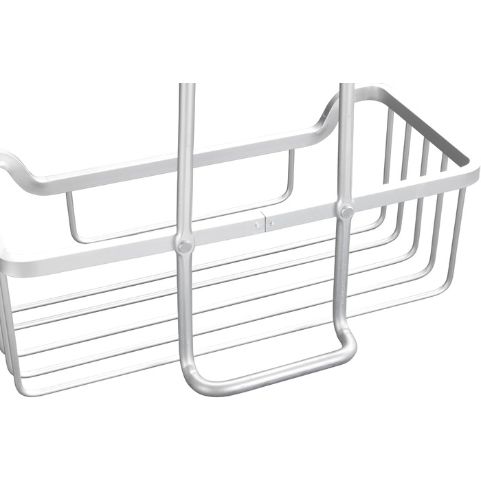 WENKO Thermostat-Dusch-Caddy Milo, Shower Caddy for Hanging on the Faucet, Shelf Made of Aluminum (Rust-Proof), 25 x 36 x 14 cm