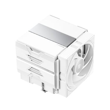 Кулер для процесора Sudokoo SK620 White (AM5): двосекційний повітряний охолоджувач з цифровим дисплеєм, 6 теплотрубками та 2 вентиляторами PWM FDB 120мм, білий