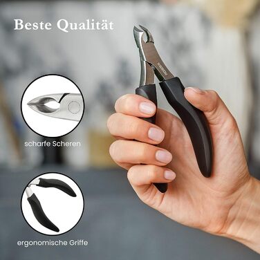 Набір для догляду за нігтями ROBBX® Profi: кусачки для товстих нігтів, зручна ручка, шкіряний етикет, ножиці для нігтів