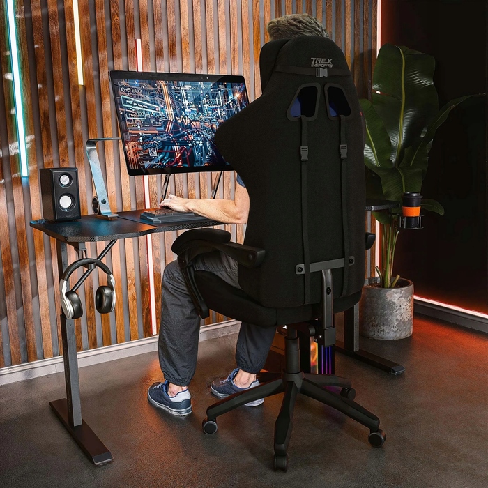 Ігровий стіл Trex E-Sports Stratos, чорний, 140x60 см