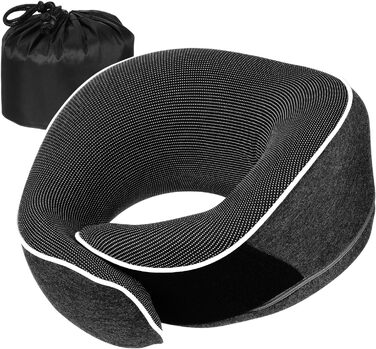 Подушка для шиї у літак та автомобіль, 100% Memory Foam, 360° регулювання, для дорослих