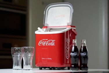 Машина для приготування льоду Salco Coca Cola – 10 кг на день, червоний колір, для коктейлів та вечірок