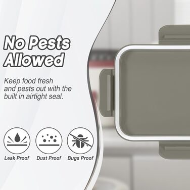 Контейнер для зберігання корму для собак та котів LEAWALK, 3.6-5.4 кг, BPA-free, темно-сірий