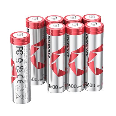 Акумулятори PHOTOOLEX AA Li-ion 1.5V 3000 mWh, комплект 8 шт. з кейсом для зберігання та зарядки