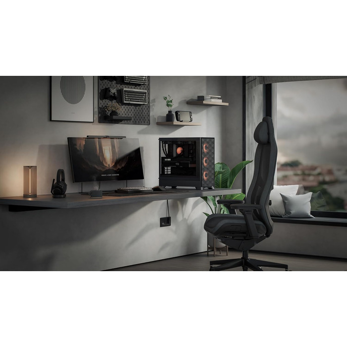 Корпус для ПК Fractal Design Pop Air 2 Black Mesh ATX, 3x 120 мм вентилятори, загартоване скло, RGB, чорний
