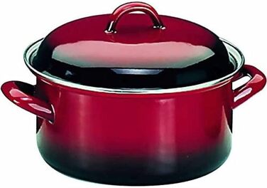IBILI STRAIGHT Pot with Lid Volcano Stainless Steel, red/black, 24 cm, 2-piece set (20 cms)