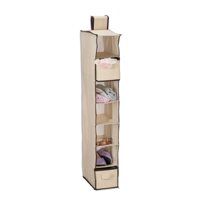 Relaxdays Hanging Shelf Clothes Rack with 7 Compartments