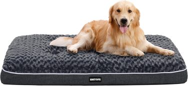 Ортопедичне ліжко для собак HMTOPE, двоярусна лежанка, миється, знімний кошик, 105 см, для середніх собак, темно-сірий, розмір L 105 x 69 x 12 см