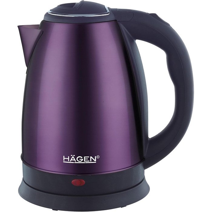 Електричний бездротовий чайник Hagen HA5525 – 1.8L, нержавіюча сталь, червоний (фіолетовий)