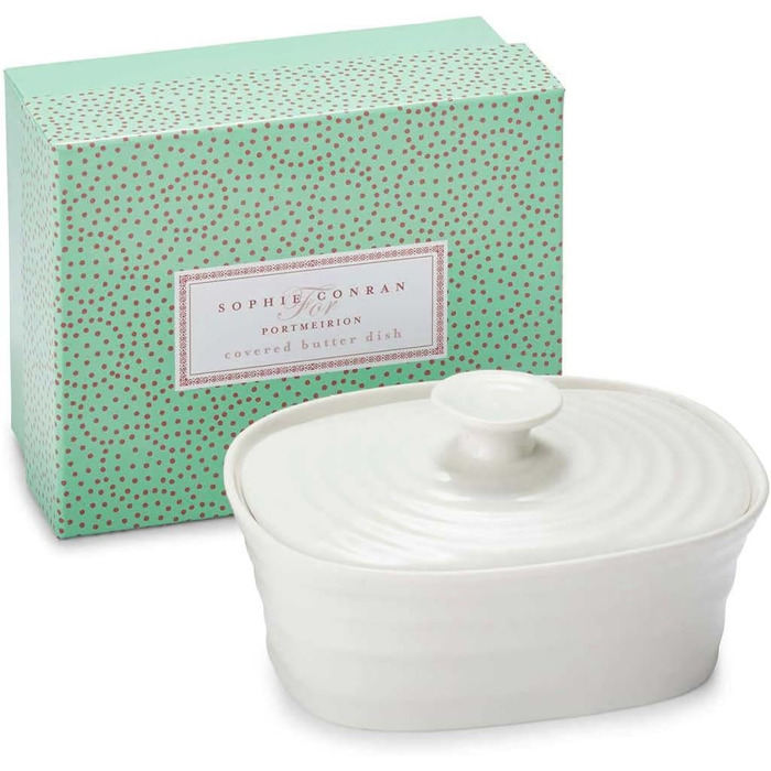 Portmeirion Home & Gifts Butter Dish (White)