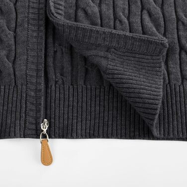 Кардиган чоловічий PJ PAU JONES з блискавкою, стійким коміром та в'язаним візерунком, темно-синій (M, темно-сірий)