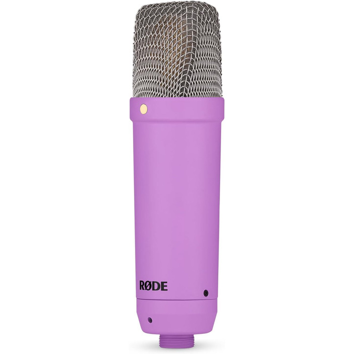 Rode NT1 Signature Black – студійний мікрофон-конденсатор + стійка для мікрофона keepdrum (фіолетовий)