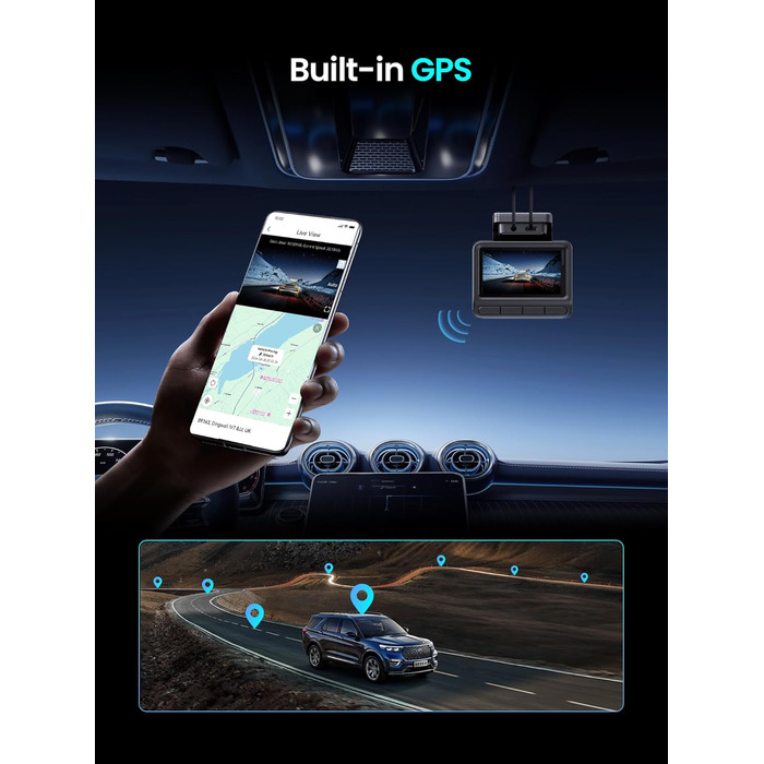 Відеореєстратор DDPAI Z50 Pro 4K: передня та задня камери, GPS, WiFi, ADAS, 64GB