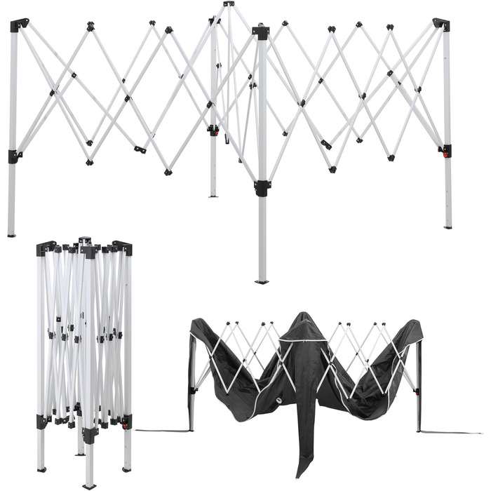 Foldable Gazebo 3x3m incl. Bag | Water-resistant, UV 50+ Protection | Pop-Up Tent, Foldable Gazebo, Garden Tent, Party Tent, Capri | Click System Metal Frame (Gray)