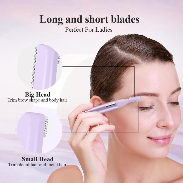 TOUCHBeauty AG-1658W: Професійний триммер для тіла та обличчя (білий/фіолетовий)