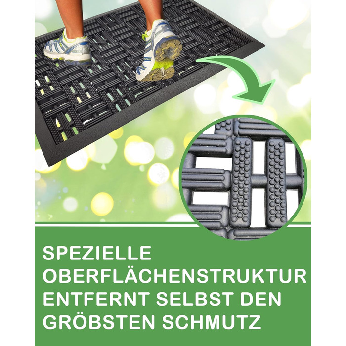 Гумовий килимок для вулиці DILUMA Matador 45x75 см, міцний грязезахисний килимок-ганз із антиковзаючим покриттям для вхідних дверей